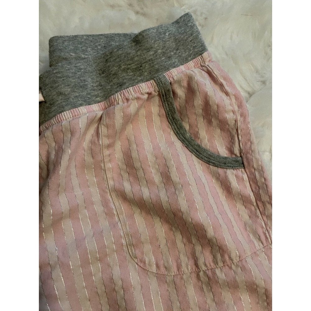 Victorias Secret PJ Pink STRIPE Pajama Bottoms Pants Metallic Women’s Size S - Picture 2 of 6